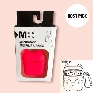 2/$15 HP Hot Pink Silicone Kitty AIRPOD CASE Keychain for Apple Earbuds/ AirPods